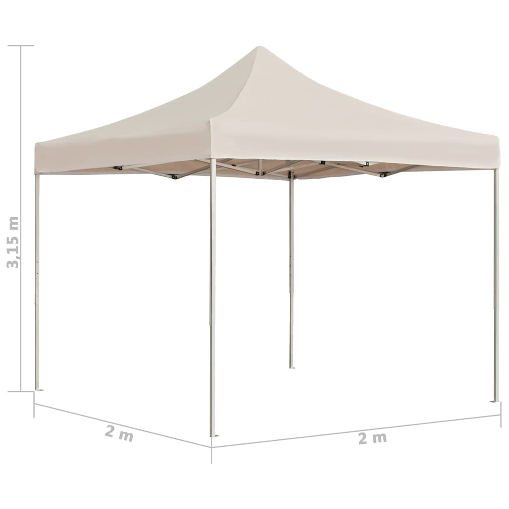 Carpa plegable profesional de aluminio color crema 2x2 m - Vetonek