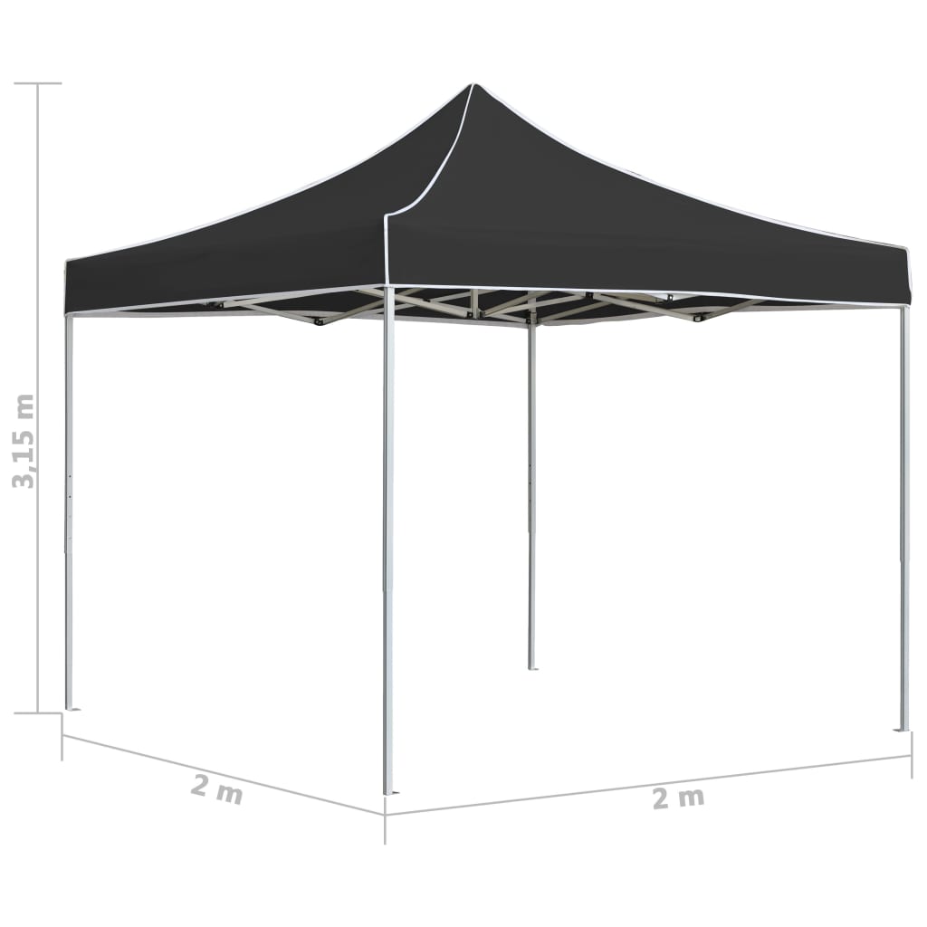 Carpa plegable profesional de aluminio gris antracita 2x2 m v4209 - Vetonek
