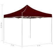 Carpa plegable profesional de aluminio color burdeos 2x2 m v4216 - Vetonek