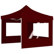 Carpa plegable profesional paredes aluminio color burdeos 2x2 m v4261 - Vetonek