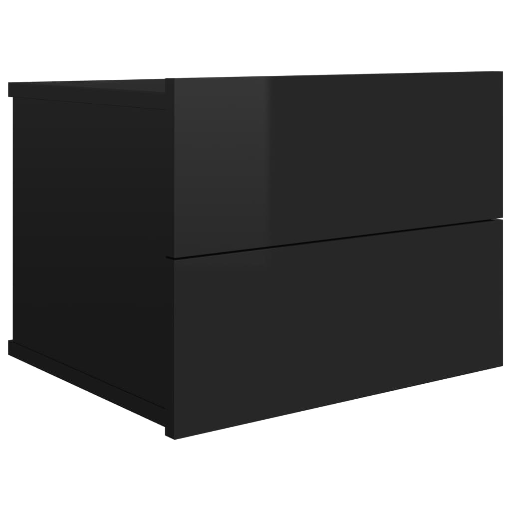 Mesitas Night 2 Uds Black Gloss 40x30x30 cm