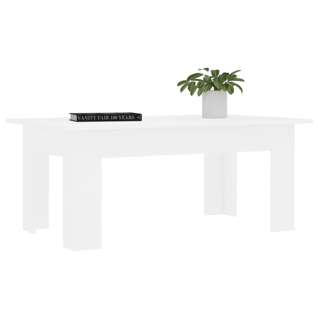 Mesa de centro madera blanco 100x60x42 cm