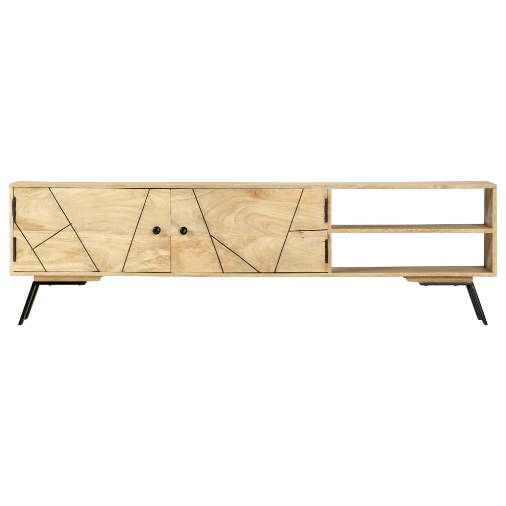 Mueble de TV madera maciza de mango 140x30x40 cm