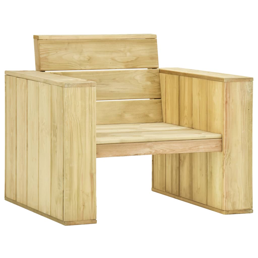 Vetonek Silla de jardín de madera de pino impregnada 89x76x76 cm