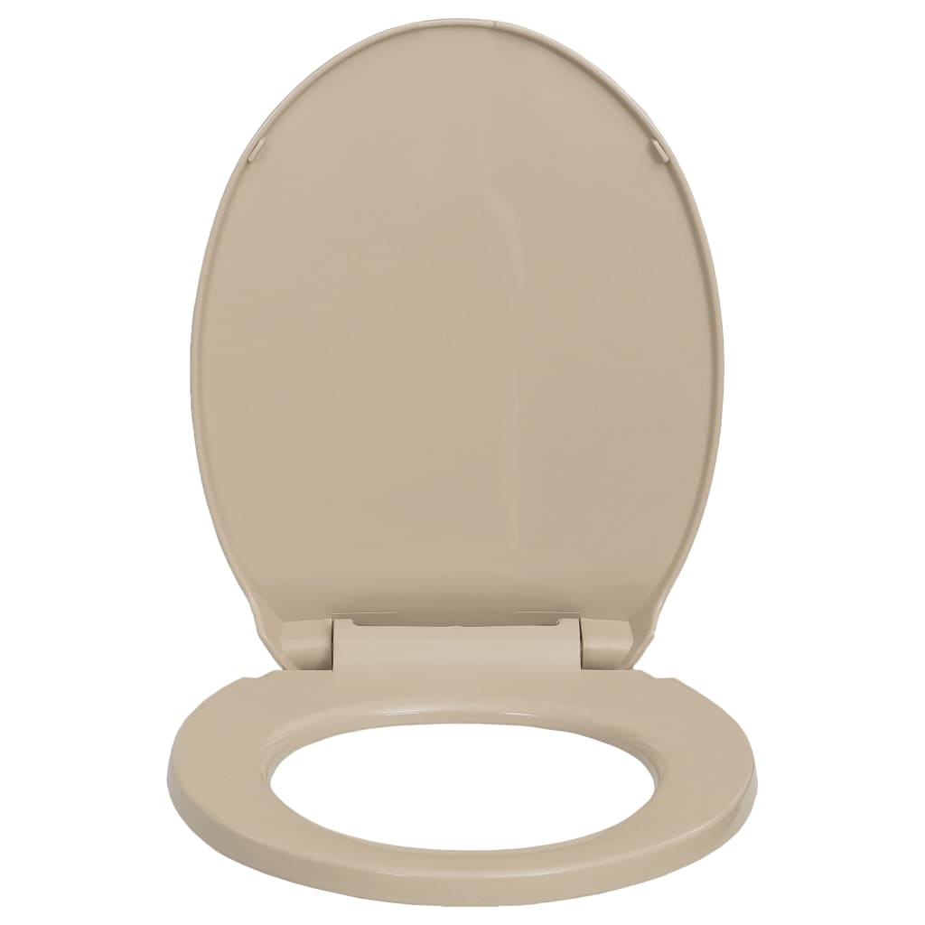 Tapa y asiento de váter con cierre suave ovalada beige vidaXL