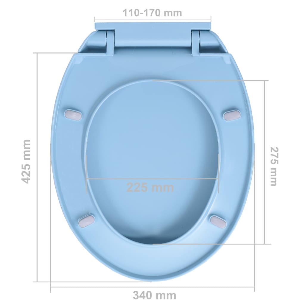 Tapa y asiento de váter con cierre suave ovalada azul vidaXL