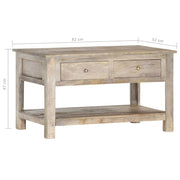 Mesa de centro de madera maciza de mango 82x52x47 cm  V9631 Vetonek