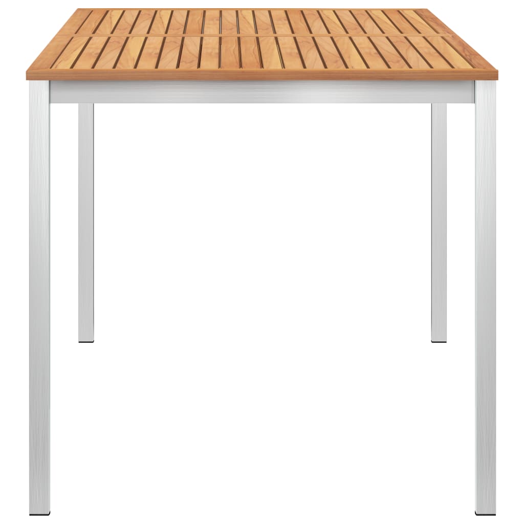 Molidit Teak and Stainless Steel Dining Table 140x80x75 cm