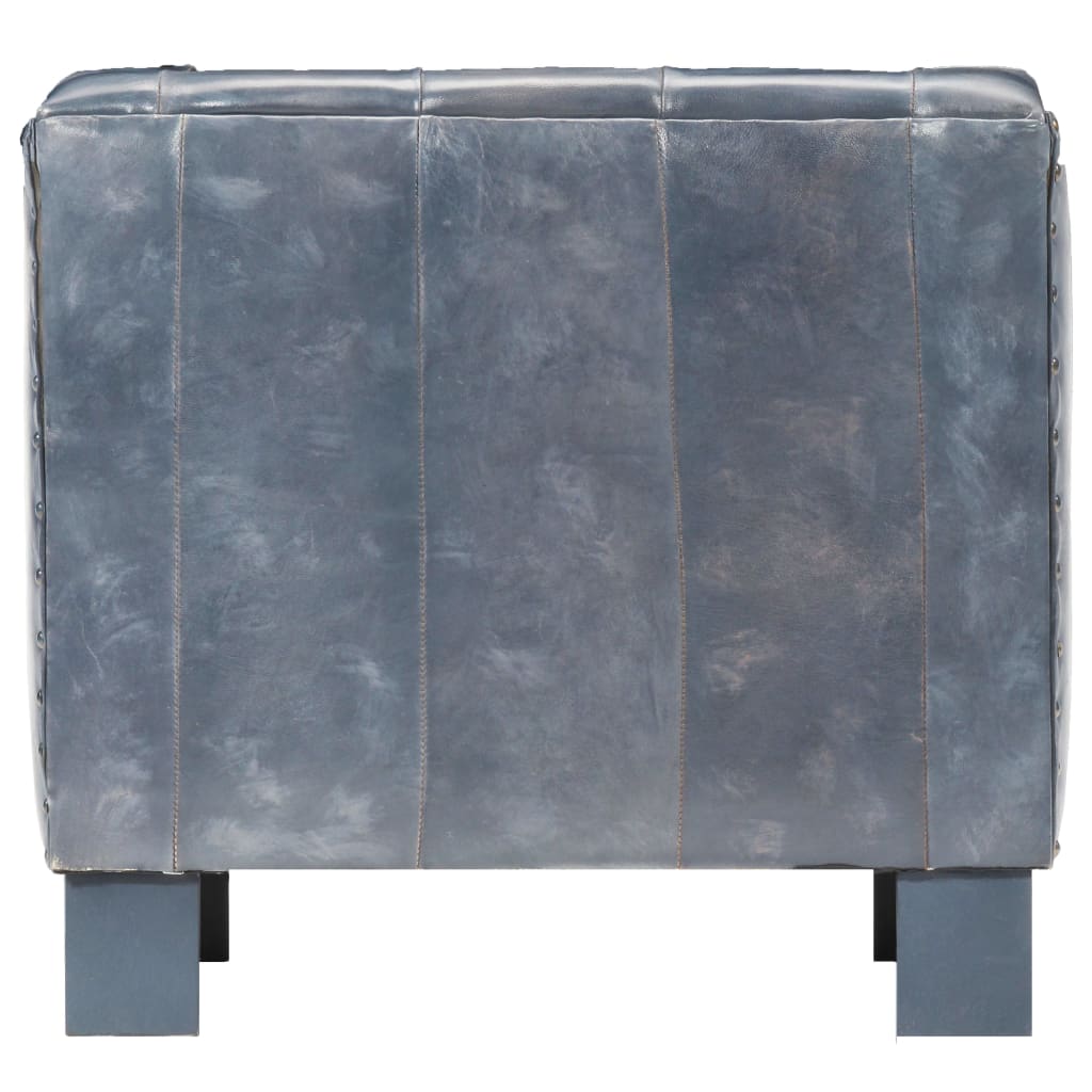 Gray authentic leather armchair