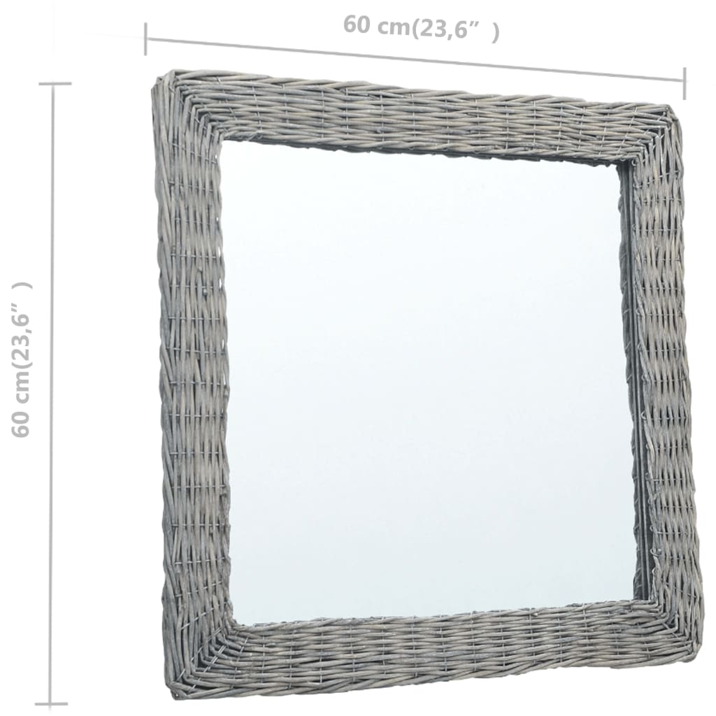 60x60 cm wicker mirror