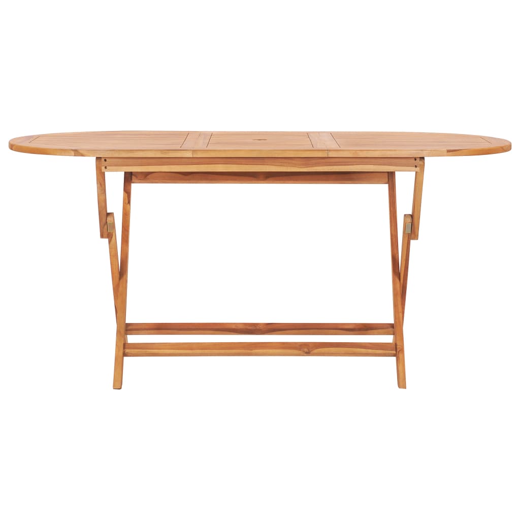 Set comedor de jardín plegable 7 piezas madera maciza de teca - Vetonek