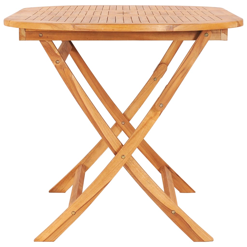 Set comedor de jardín plegable 7 piezas madera maciza de teca - Vetonek