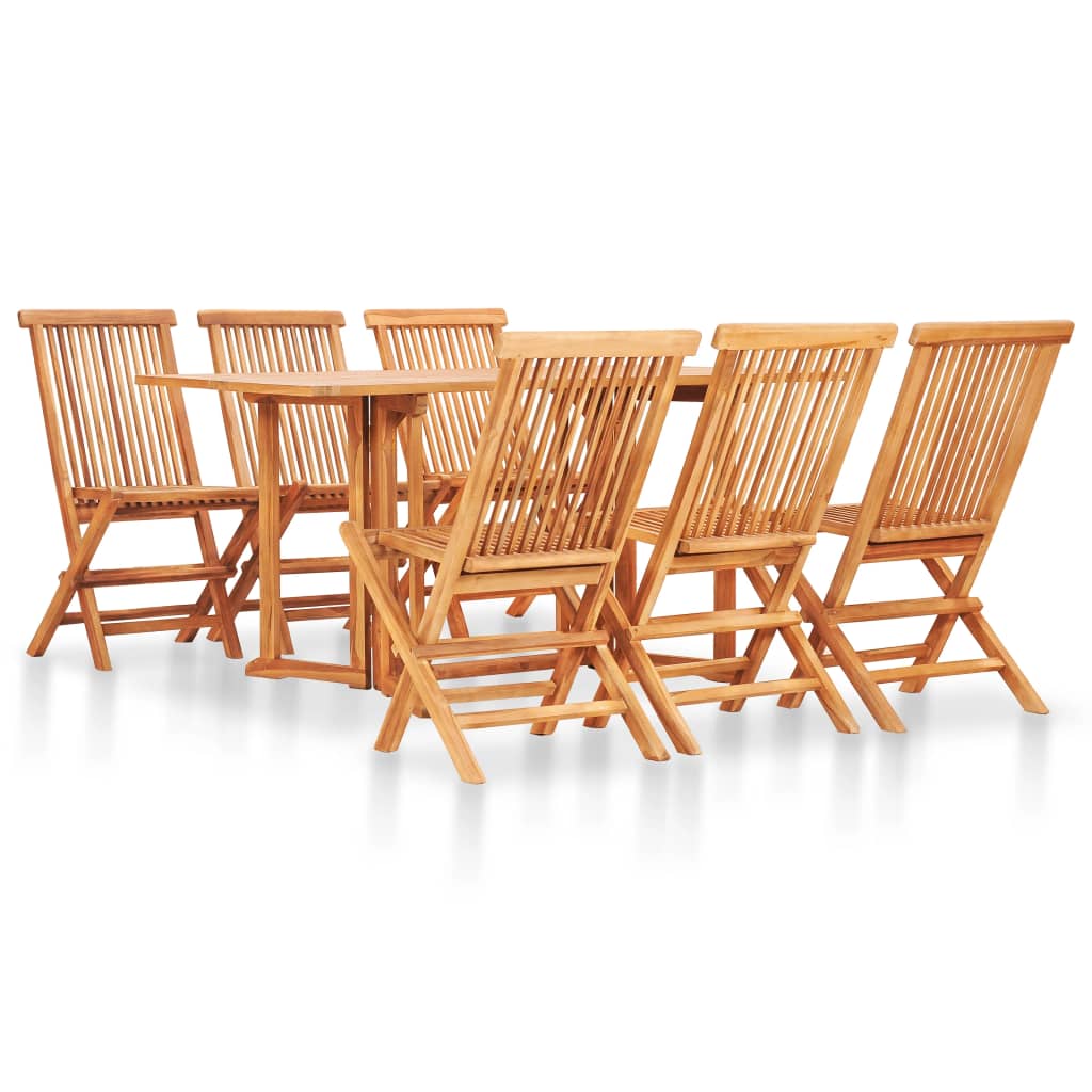 Vetonek Set de comedor de jardín plegable 7 piezas madera maciza teca