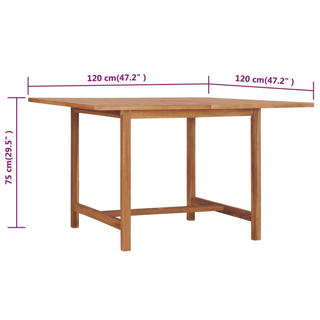 Massy wooden garden table 120x120x75 cm