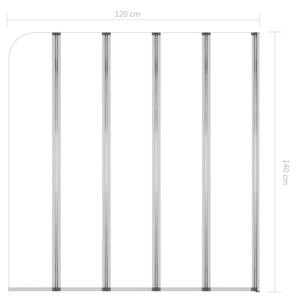 Mampara de ducha de vidrio templado transparente 120x140 cm vidaXL