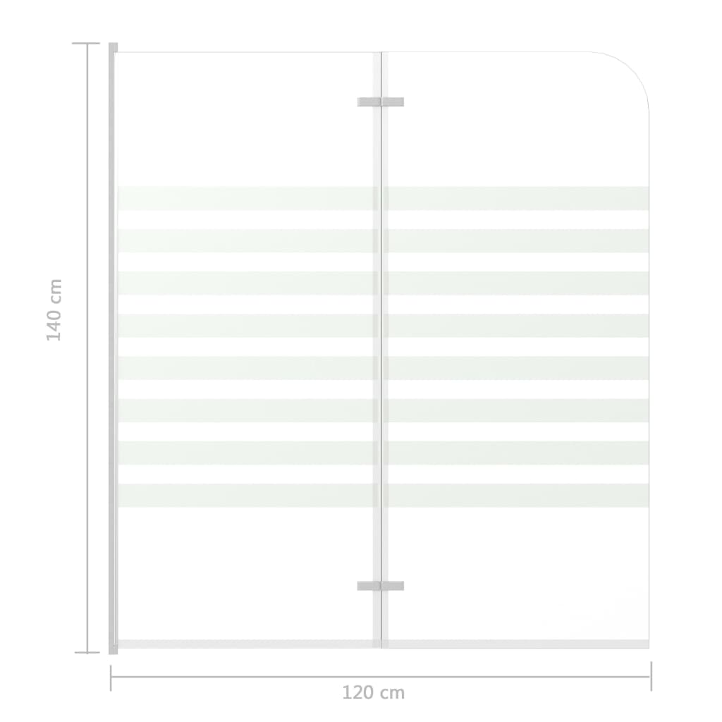 Mampara de ducha de vidrio templado a rayas 120x140 cm vidaXL