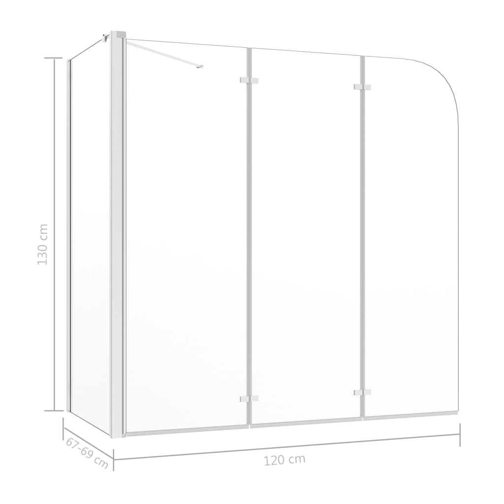 Mampara de ducha de vidrio templado transparente 120x69x130 cm vidaXL