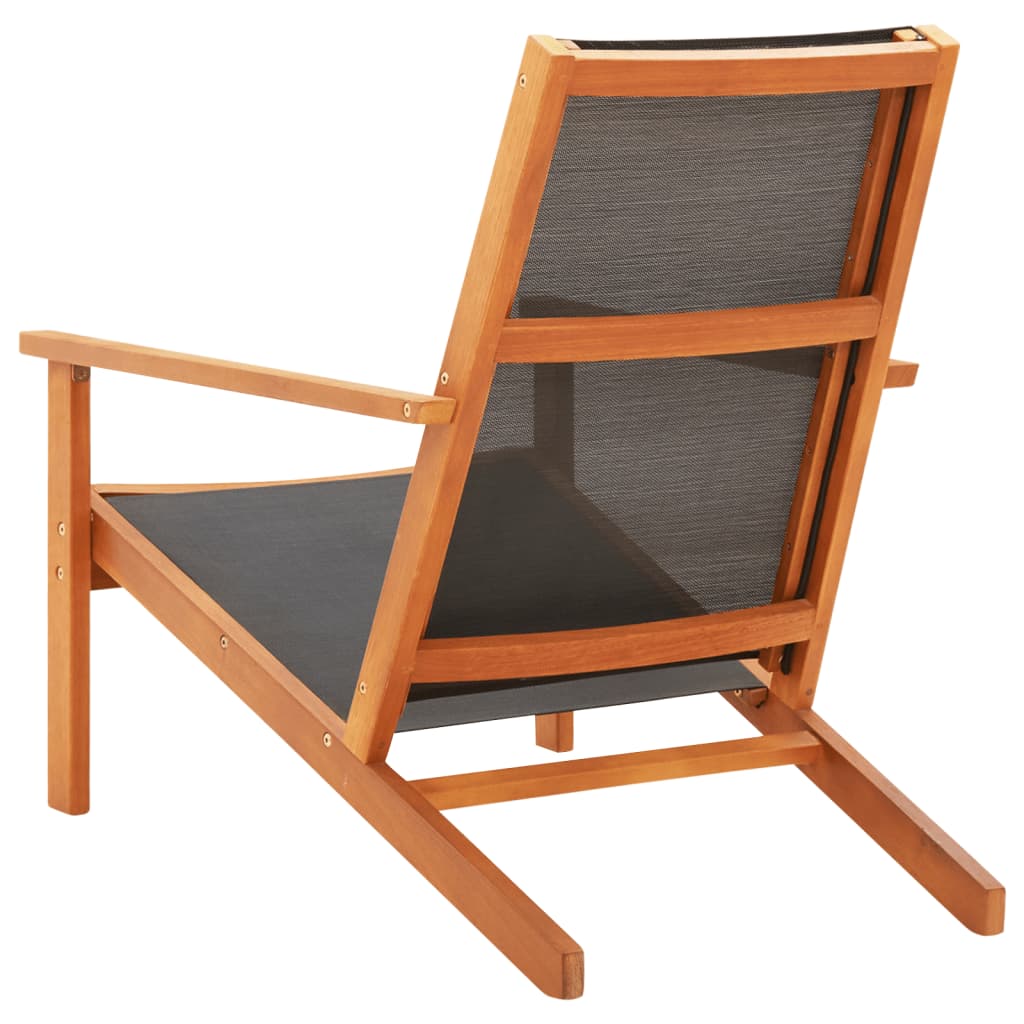 Eucalyptus and Textilene Black Wooden Wooden Chair