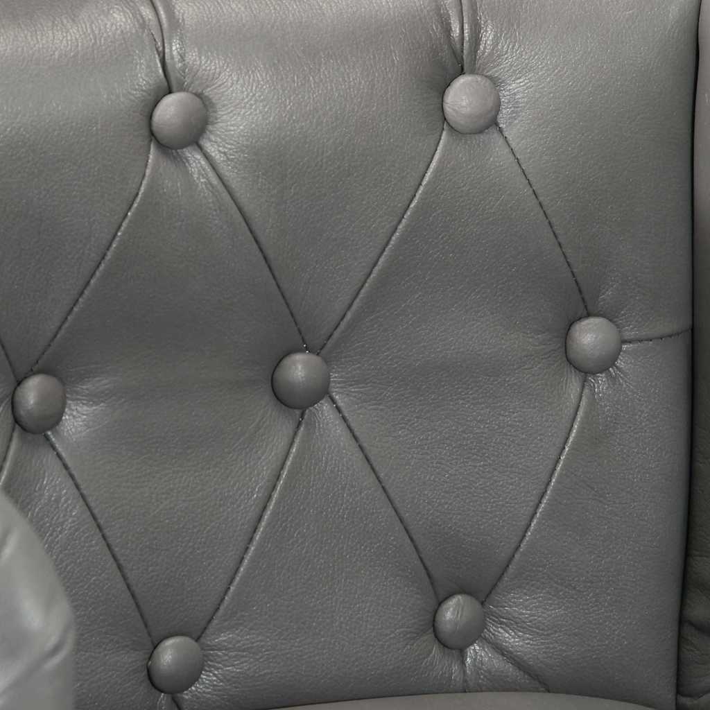 Sillón de cuero auténtico gris vidaXL