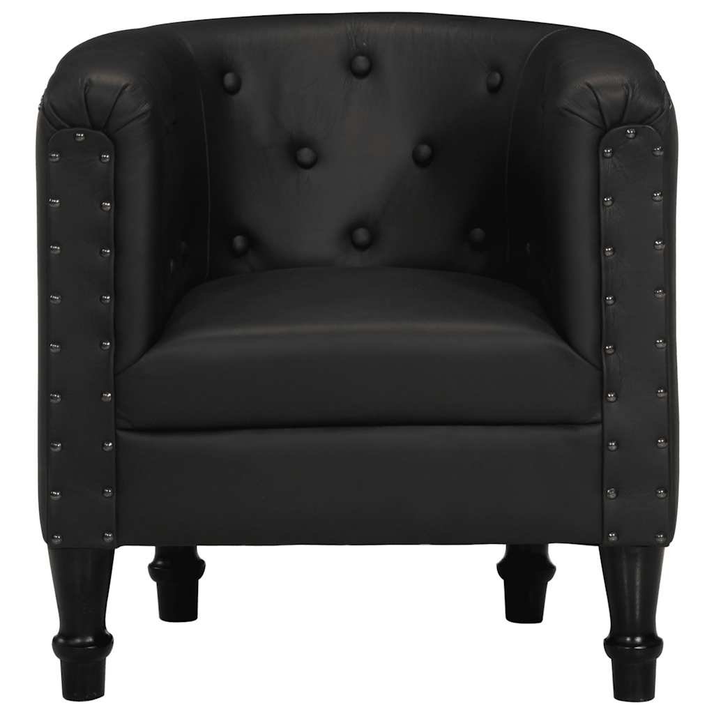 Sillón de cuero auténtico negro vidaXL