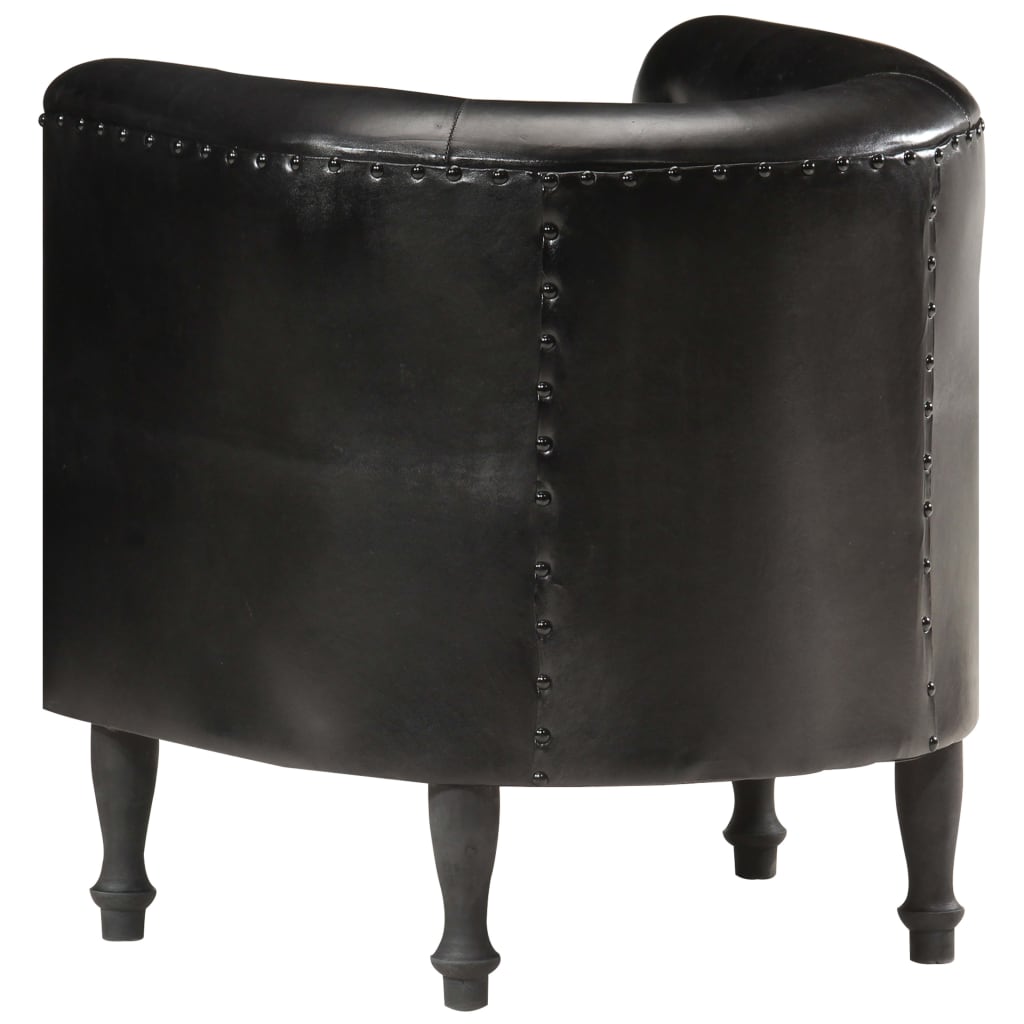 Sillón de cuero auténtico negro vidaXL