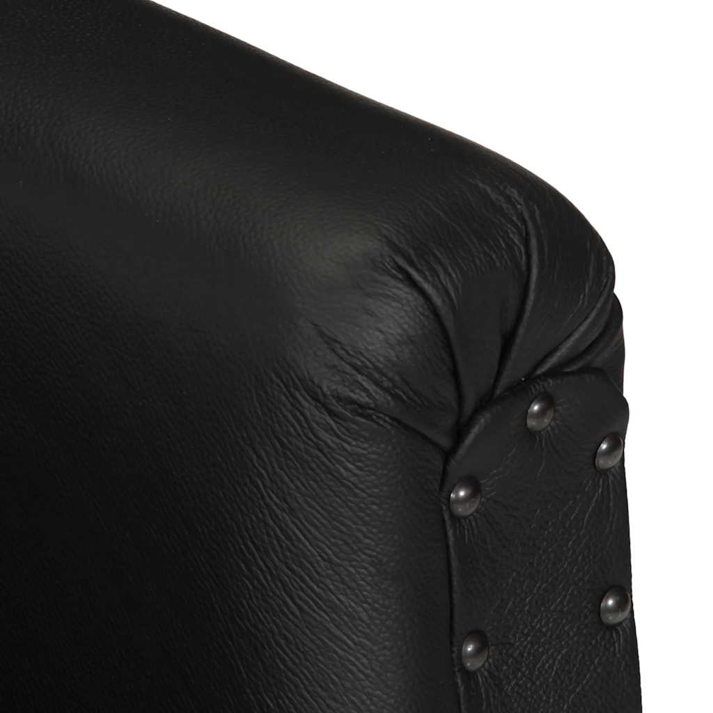 Sillón de cuero de cabra auténtico negro vidaXL