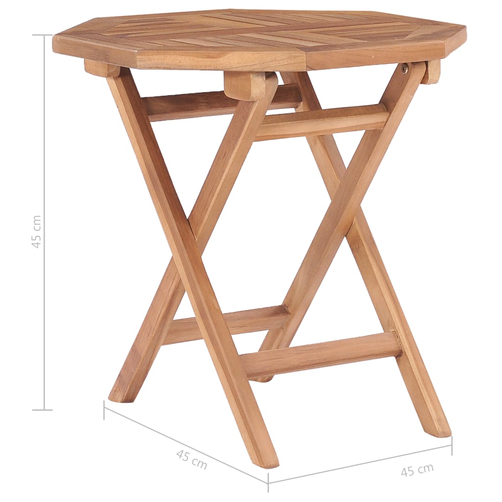 Mesa de jardín plegable madera maciza de teca 45x45x45 cm vidaXL