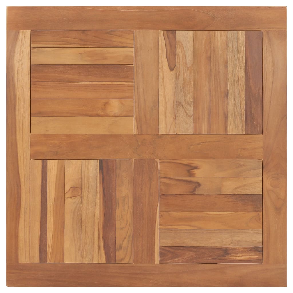 Superficie de mesa cuadrada madera maciza de teca 80x80x2,5 cm