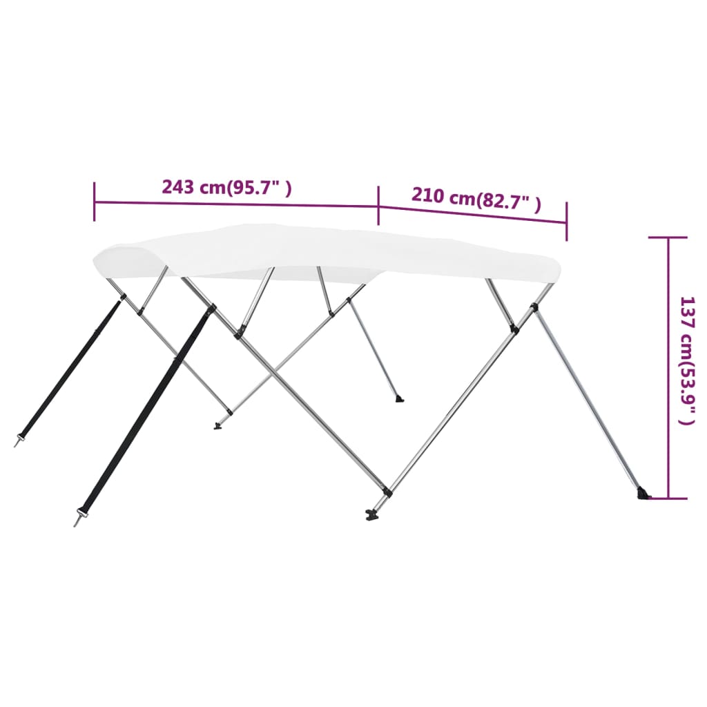 Tesa bimini di 4 archi bianchi 243x210x137 cm