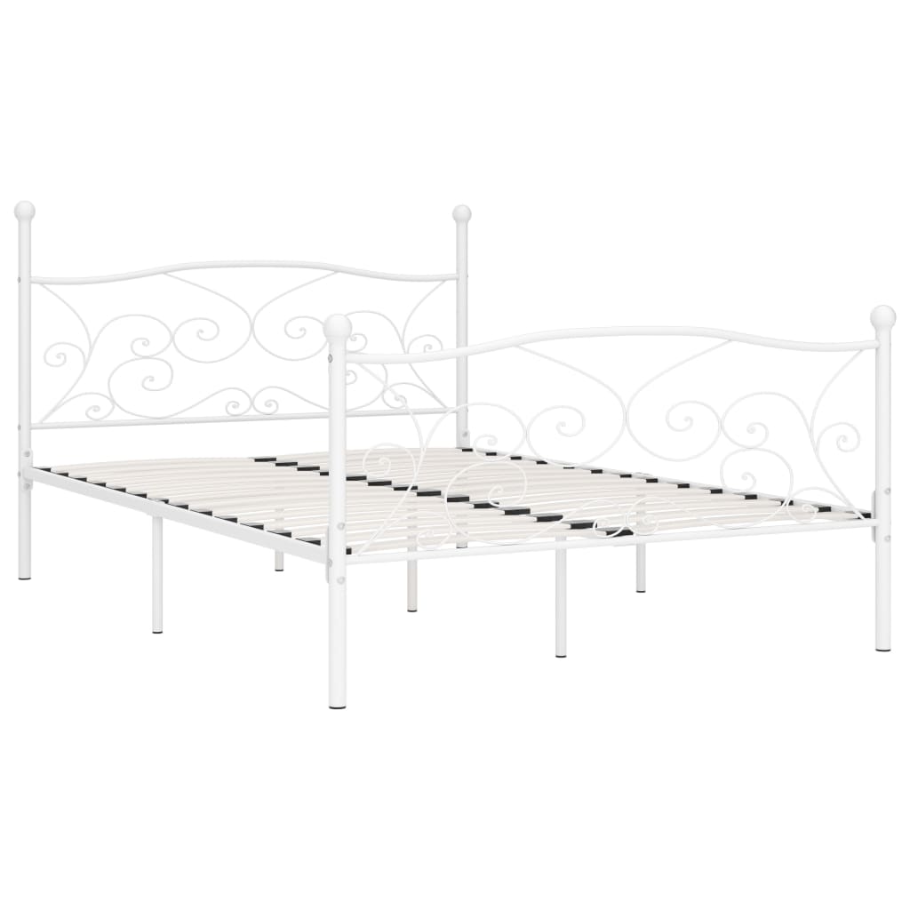 Estructura cama con somier sin colchón metal blanco 160x200 cm vidaXL