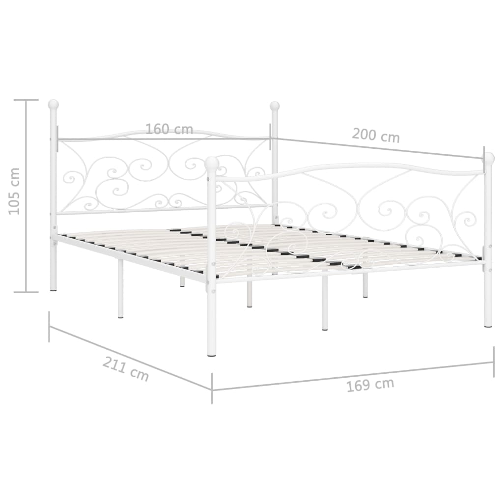 Estructura cama con somier sin colchón metal blanco 160x200 cm vidaXL