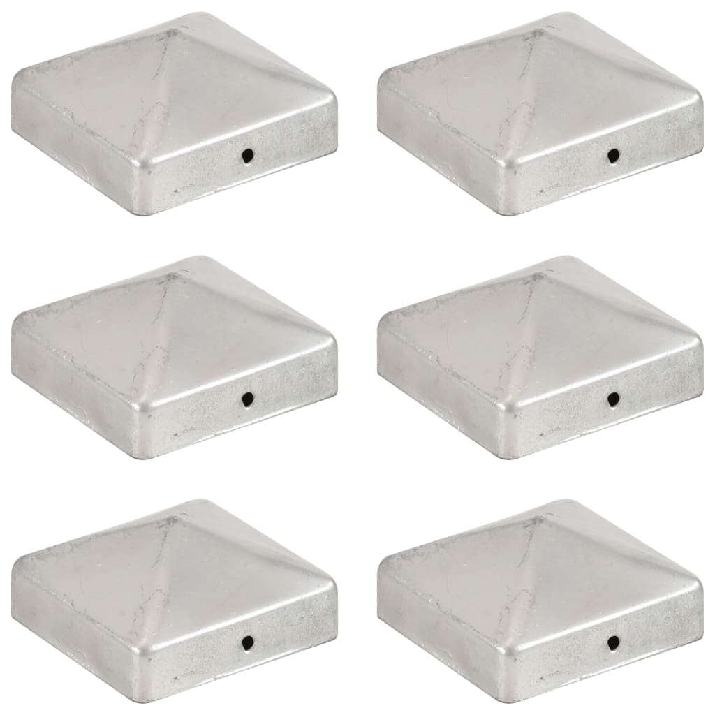 Vetonek Tapas para postes de valla 6 uds metal galvanizado 71x71mm