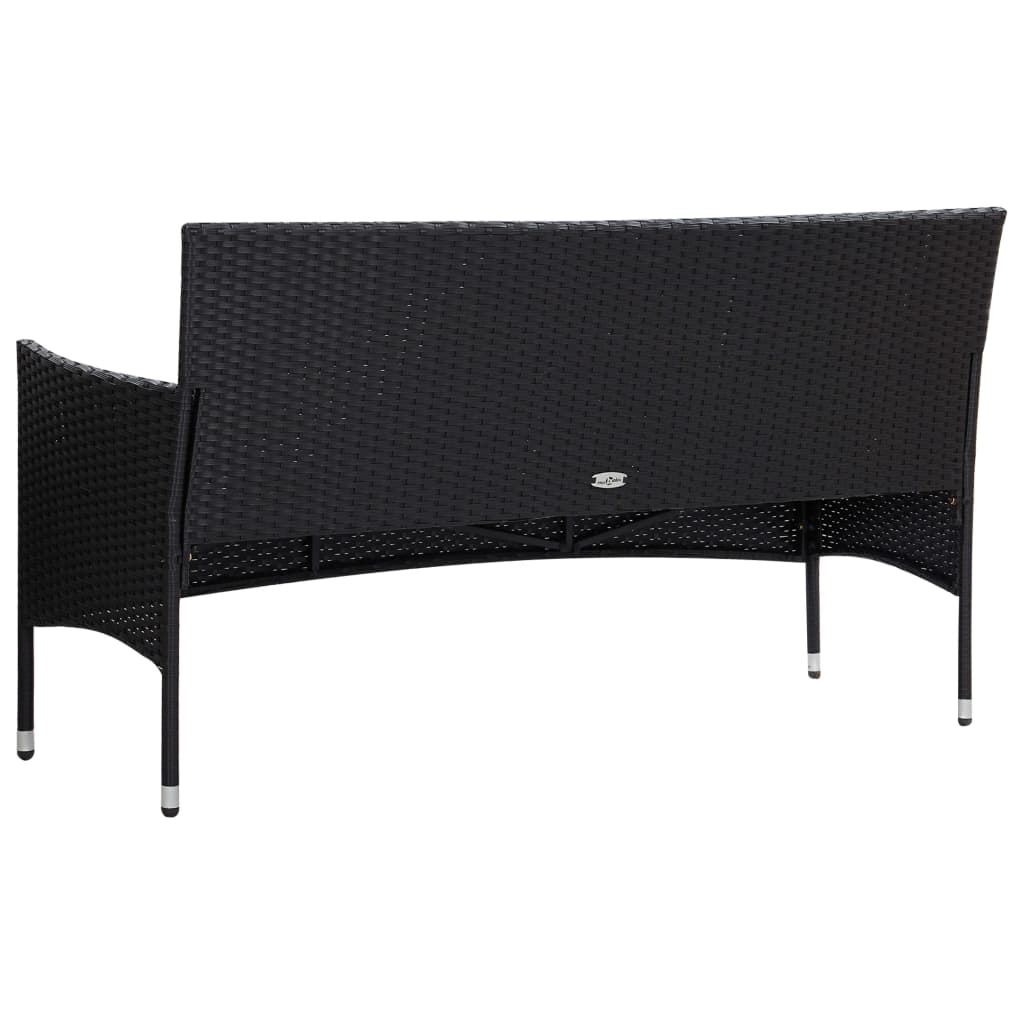 Set muebles de jardín y cojines 5 piezas ratán sintético negro vidaXL