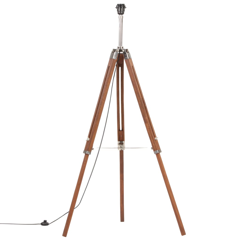 Massy and white teak wood and white wood tripod lamp 141 cm