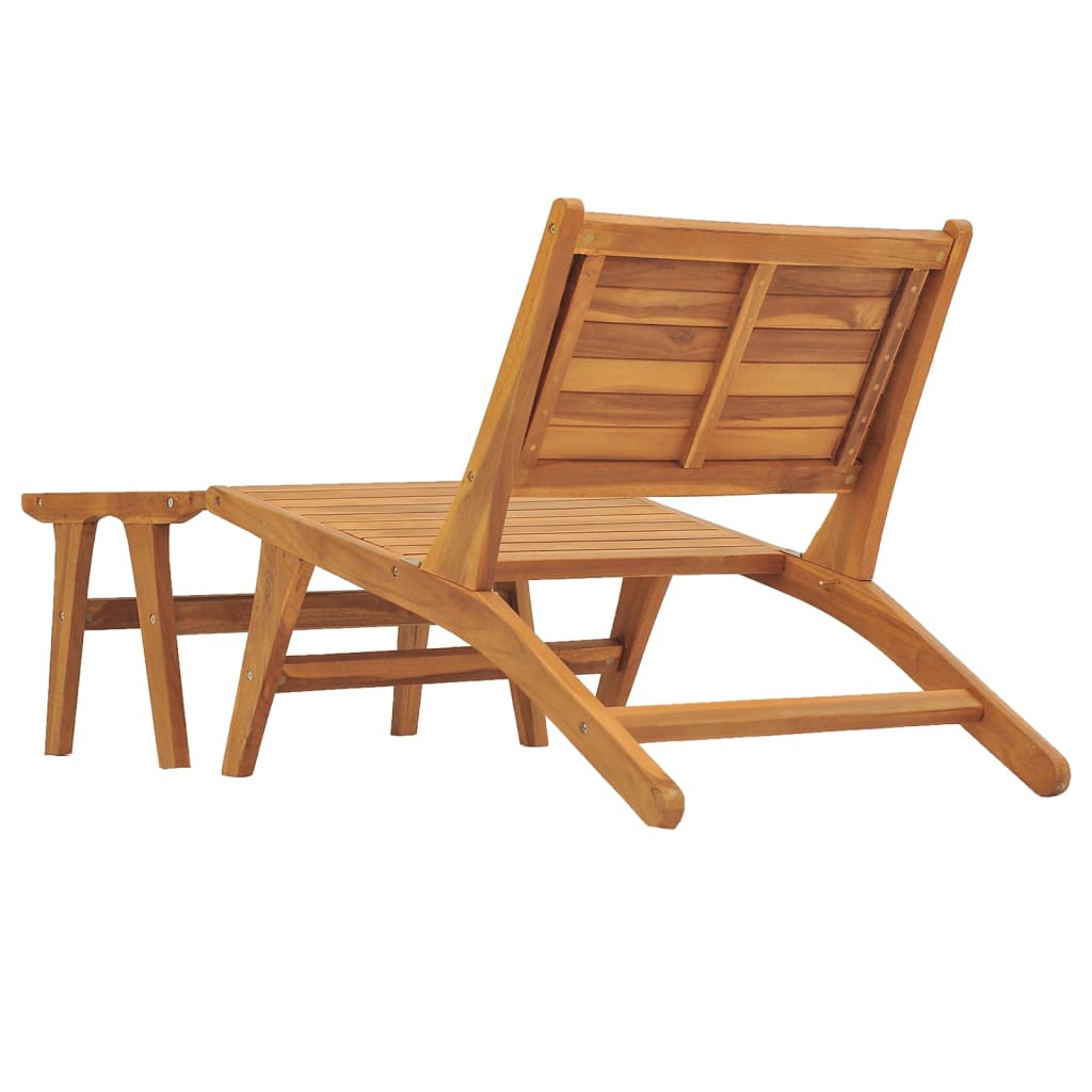 Chaise de jardin avec un repos en bois en teck solide