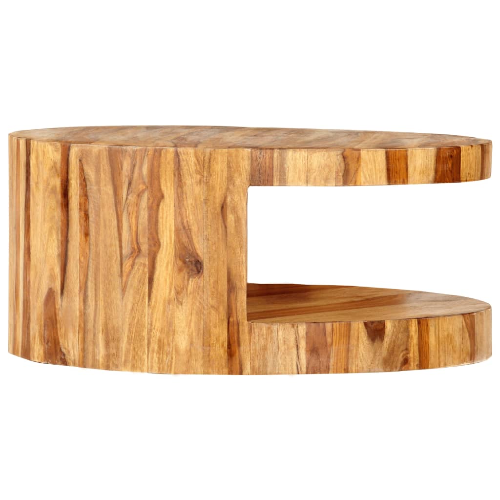 SHEESHAM ROUND WOOD CENTER TABLE 65X30 CM