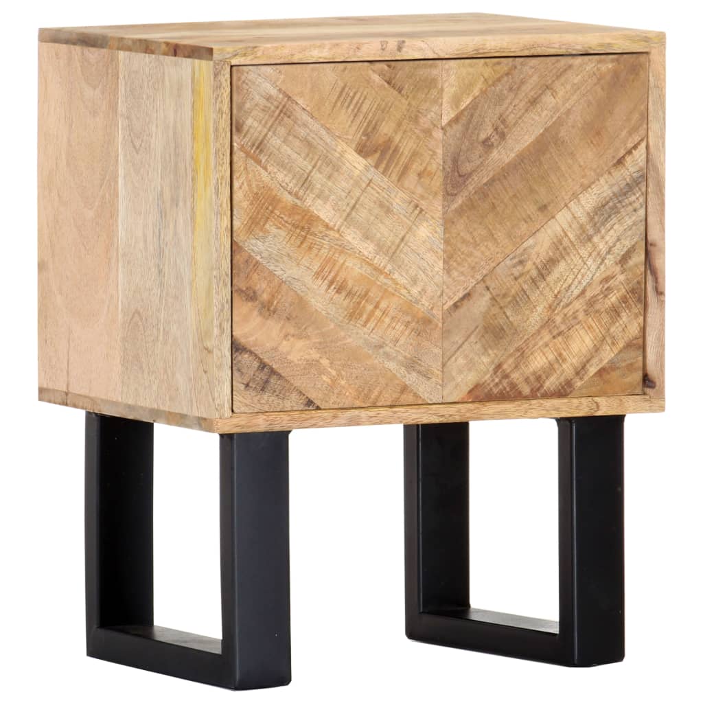 Vetonek Mesita de noche de madera maciza de mango 40x30x50 cm