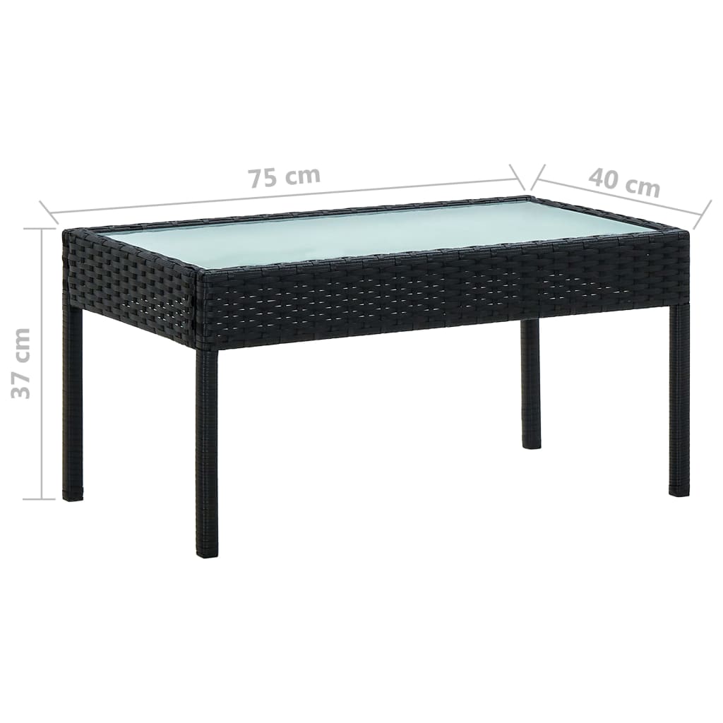 Set de muebles de jardín 4 pzas y cojines ratán sintético negro vidaXL