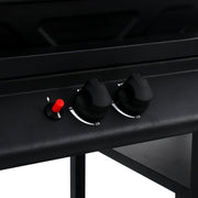 Barbacoa portátil de gas con mesita de 3 estantes negro V6896 Vetonek