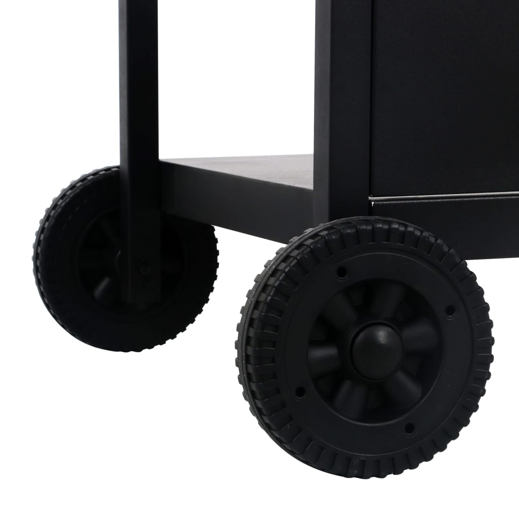 Barbacoa portátil de gas con mesita de 3 estantes negro V6896 Vetonek