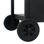 Barbacoa portátil de gas con mesita 3 estantes negro y plateado V6919 Vetonek