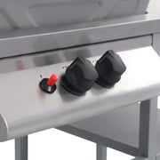 Barbacoa portátil de gas con mesita de 3 estantes plateado V6933 Vetonek