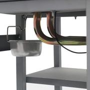 Barbacoa portátil de gas con mesita de 3 estantes plateado V6933 Vetonek