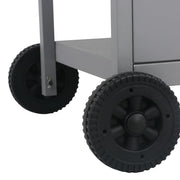 Barbacoa portátil de gas con mesita de 3 estantes plateado V6933 Vetonek