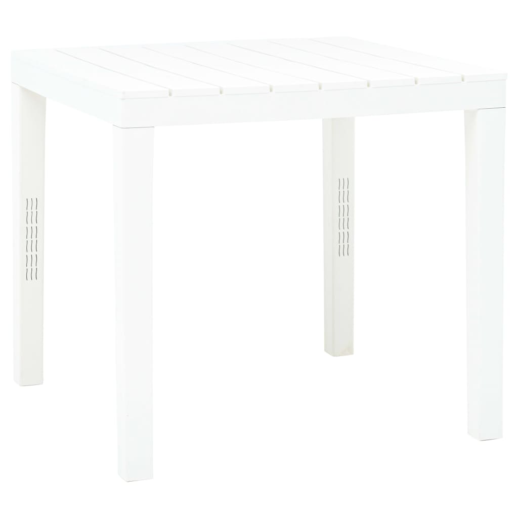 Vetonek Mesa de jardín de plástico blanco 78x78x72 cm