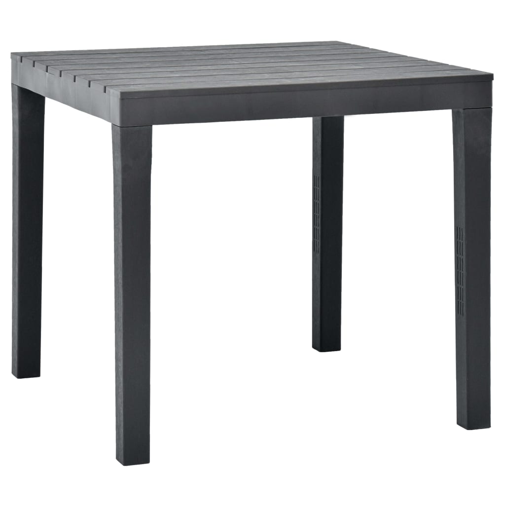 Vetonek Mesa de jardín de plástico gris antracita 78x78x72 cm