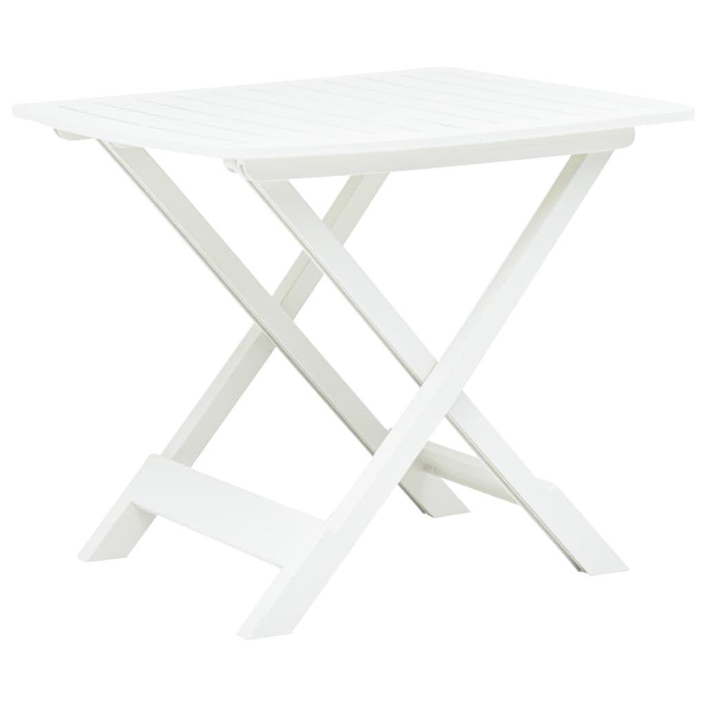 Vetonek Mesa de jardín plegable de plástico blanco 79x72x70 cm 