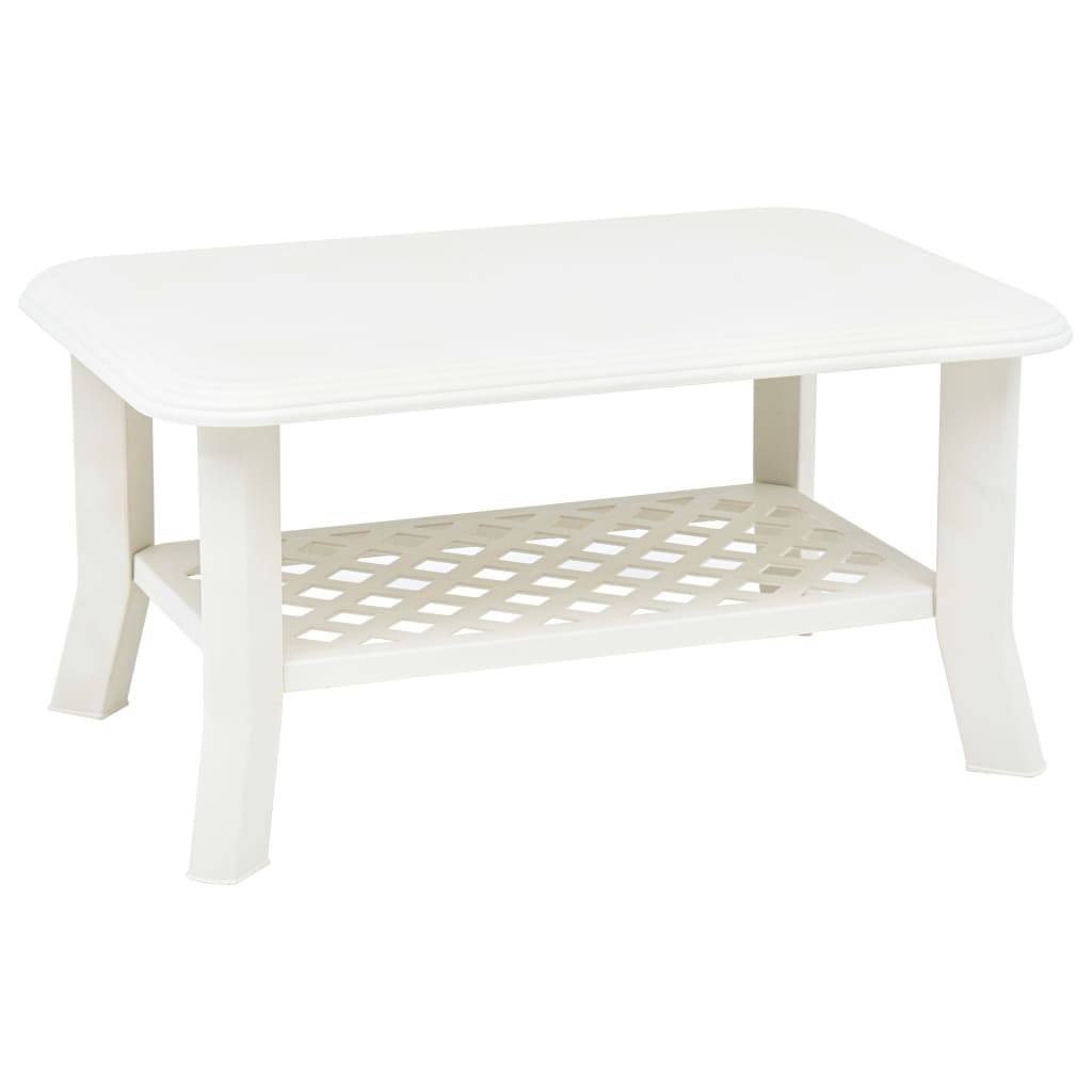 Vetonek Mesa de centro de plástico blanco 90x60x46 cm