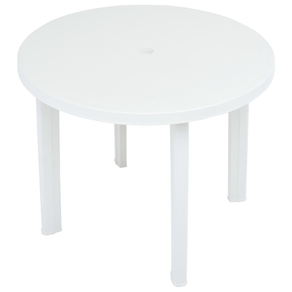 Mesa de jardín de plástico blanco 89 cm