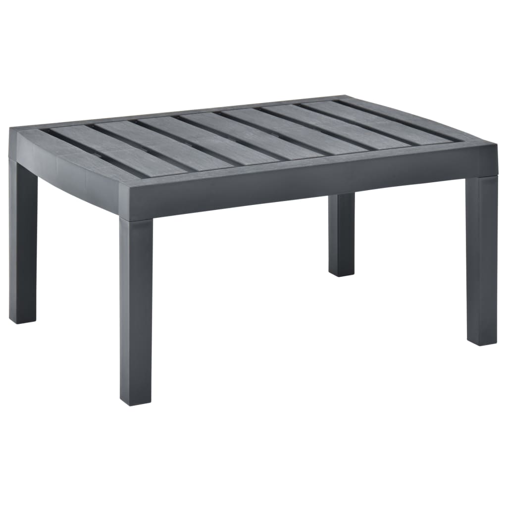 Vetonek Mesa de jardín de plástico gris antracita 78x55x38 cm